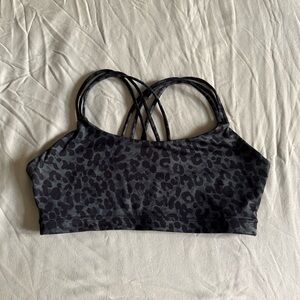 Athleta Green and Black Leopard Print Sports Bra